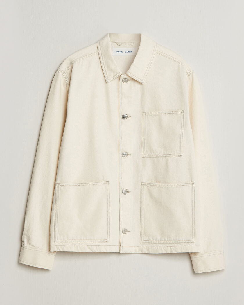 Samsøe Samsøe Chore Denim Overshirt Soft Natural – Hvid