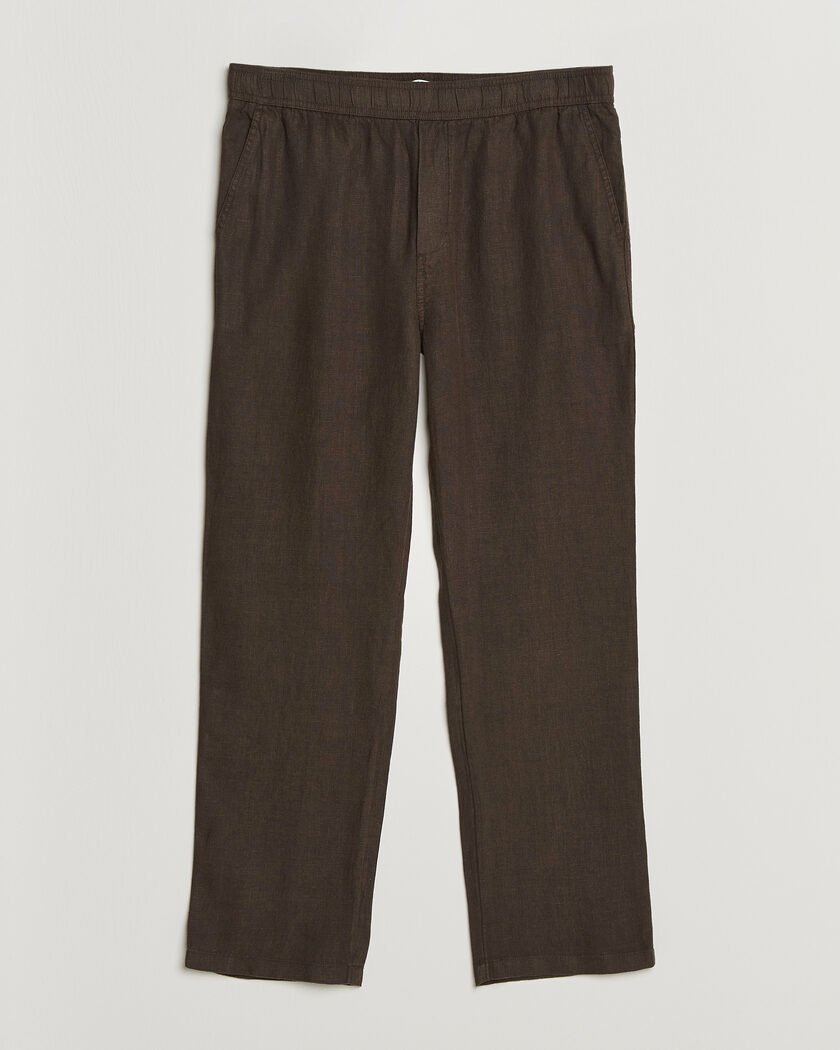 Samsøe Samsøe Jabari Linen Drawstring Trousers Turkish Coffee – Brun