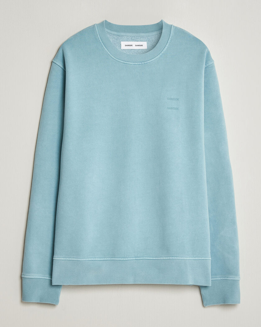 Samsøe Samsøe Joel Organic Washed Cotton Sweatshirt Tourmaline – Blå