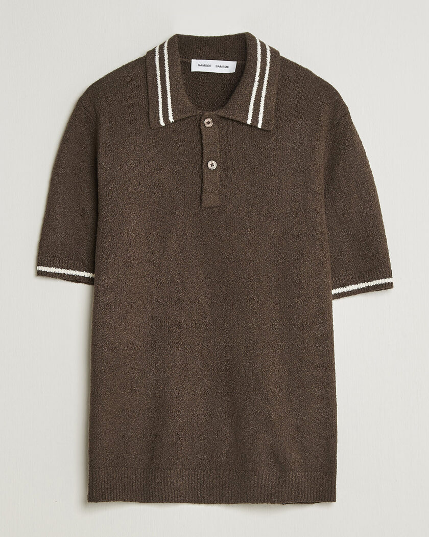 Samsøe Samsøe Pedro Knitted Polo Turkish Coffee – Brun