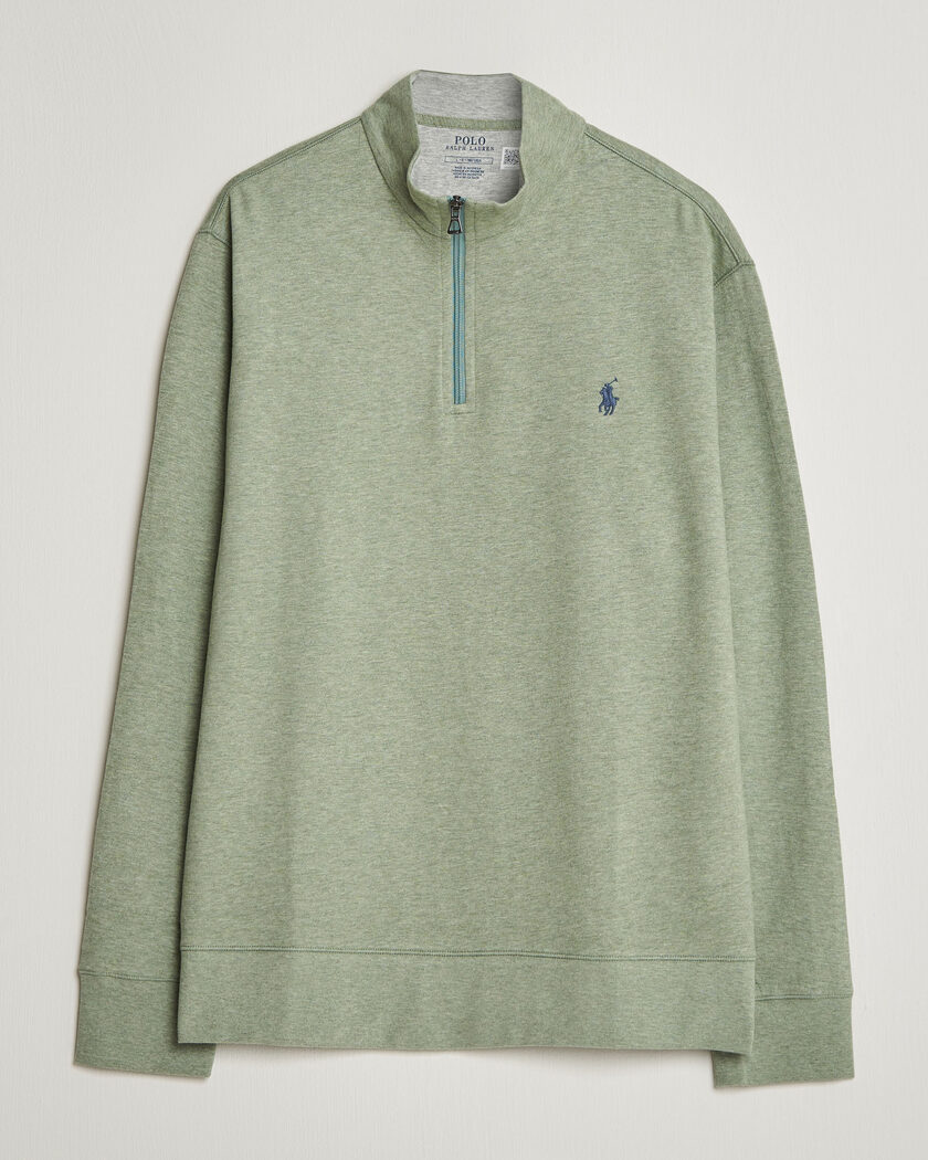 Polo Ralph Lauren Double Knit Half Zip Greenery Heather – Grøn