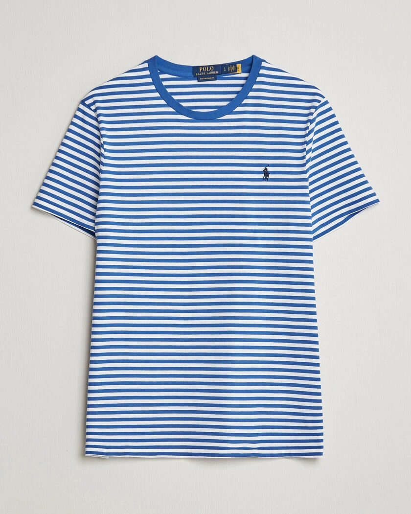 Polo Ralph Lauren Crew Neck Striped T-shirt New Iris Blue/White – Blå