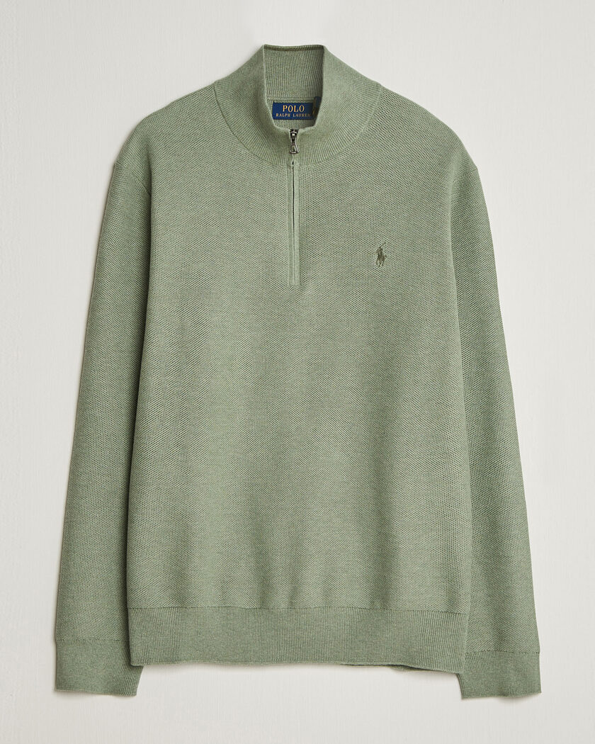 Polo Ralph Lauren Textured Half-Zip Fern Green Heather – Grøn