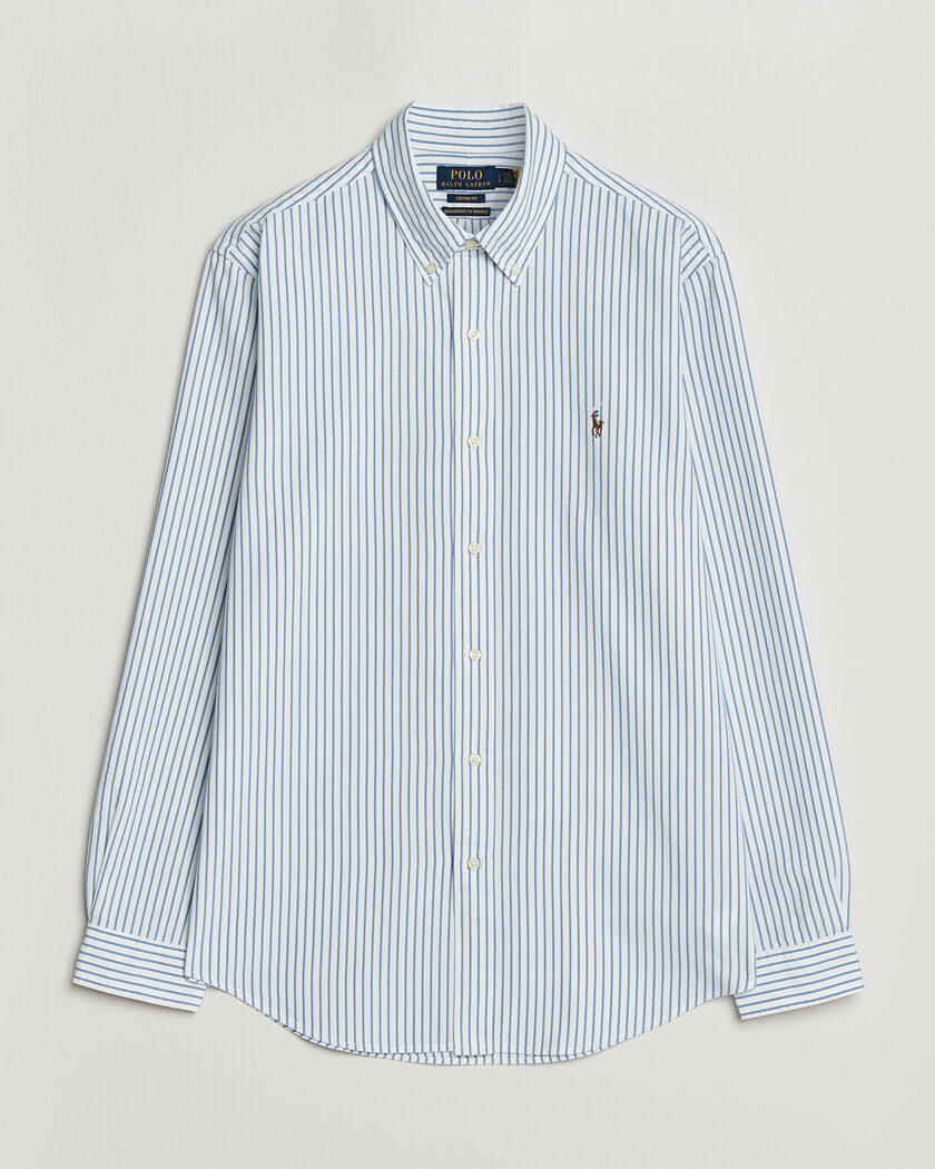 Polo Ralph Lauren Custom Fit Seersucker/Oxford Stripe Shirt White/Blue – Hvid