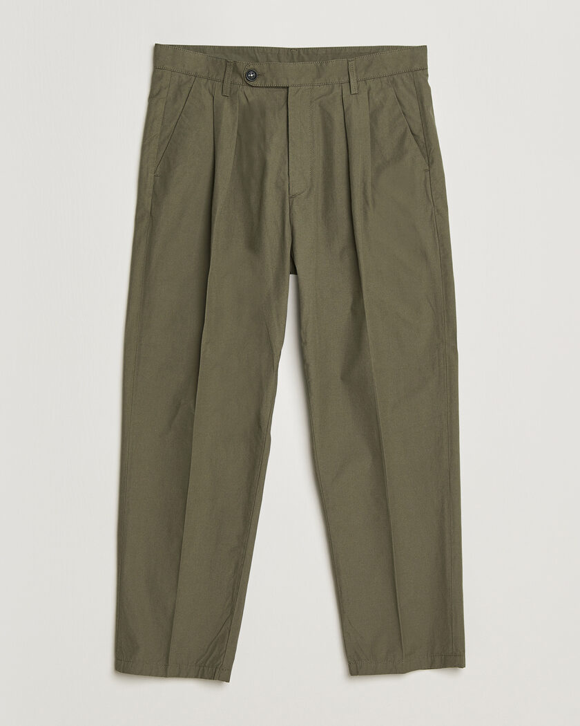 Massimo Alba Stan Pleated Chinos Military – Grøn