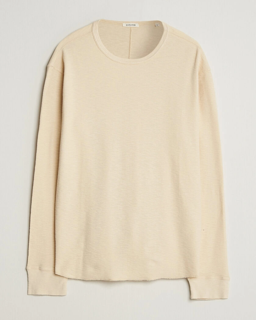 Sunflower Long Sleeve Waffle Tee Beige – Beige