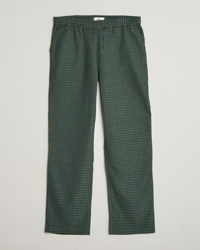 LES DEUX Check Seersucker Casual Pants Pine Green – Grøn