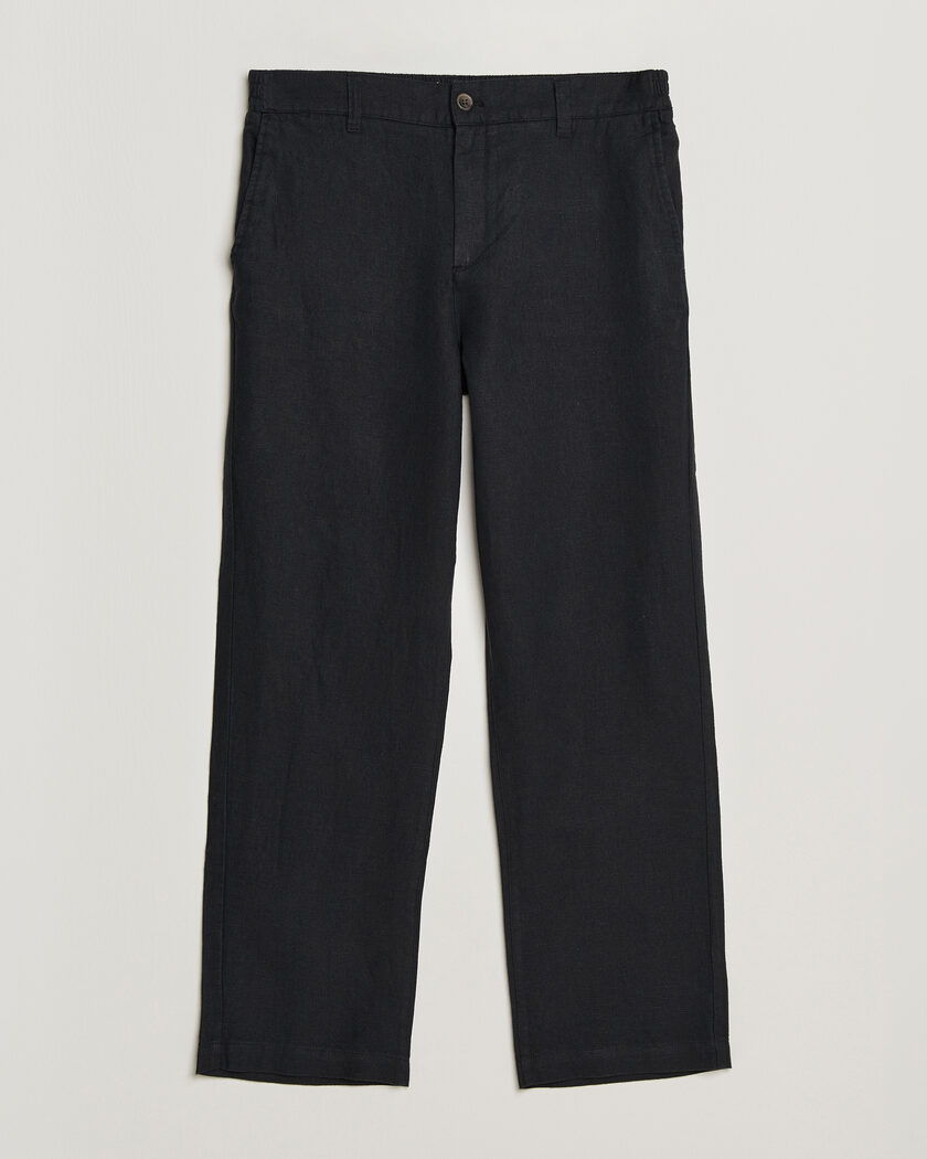 LES DEUX Linen Comfort Suit Pants Black – Sort