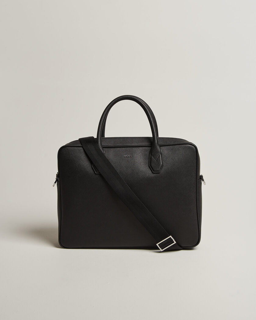 BOSS BLACK Northon Leather Document Case Black – Sort