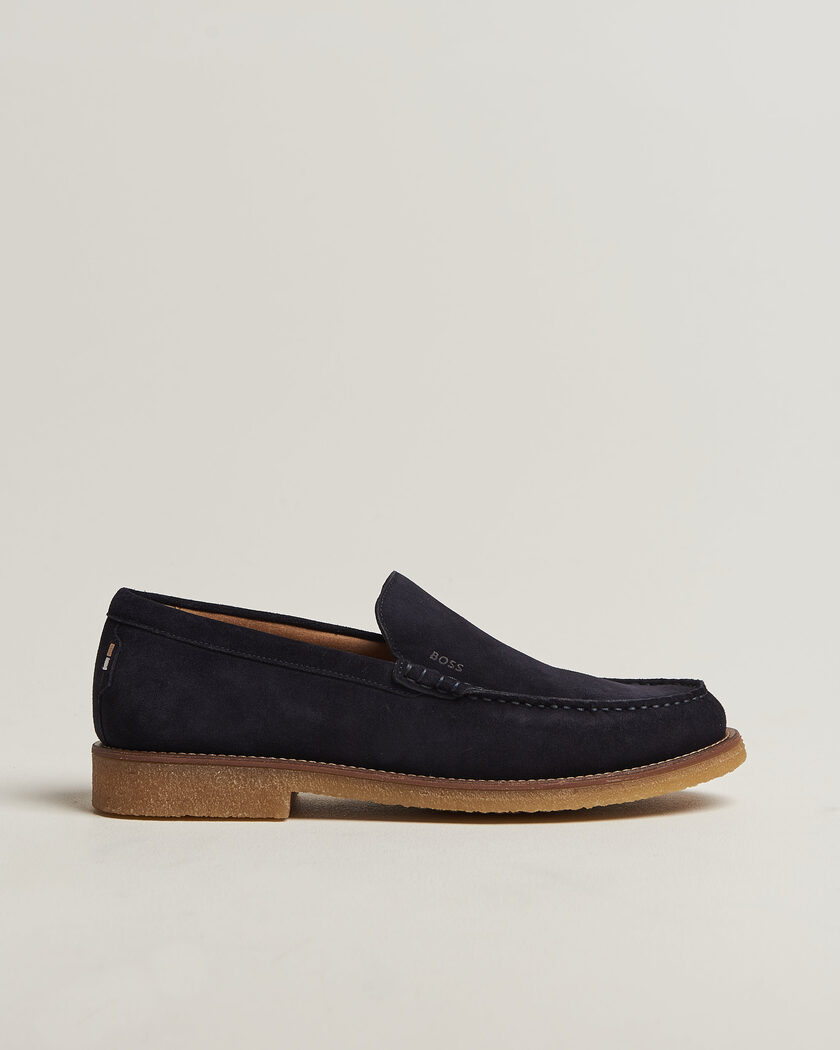 BOSS BLACK Kope Suede Moccasin Dark Blue – Blå