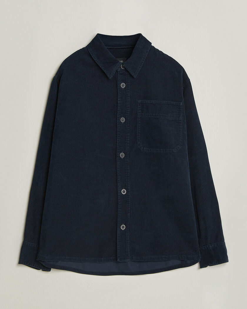 A.P.C. Basile Corduroy Overshirt Dark Navy – Blå