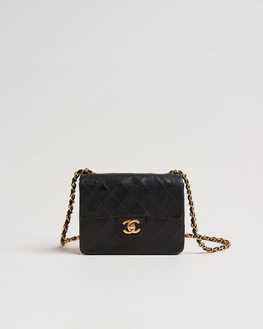 Chanel Pre-Owned Classic Mini Single Flap Square Bag Black – Sort