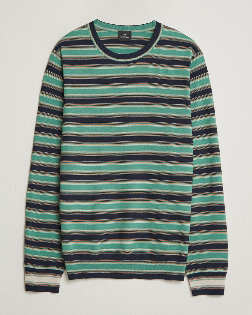 PS Paul Smith Merino Wool Knitted Striped Sweater Green – Flerfarvet