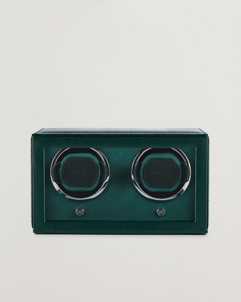 WOLF Cub Double Watch Winder With Cover Green – Grøn