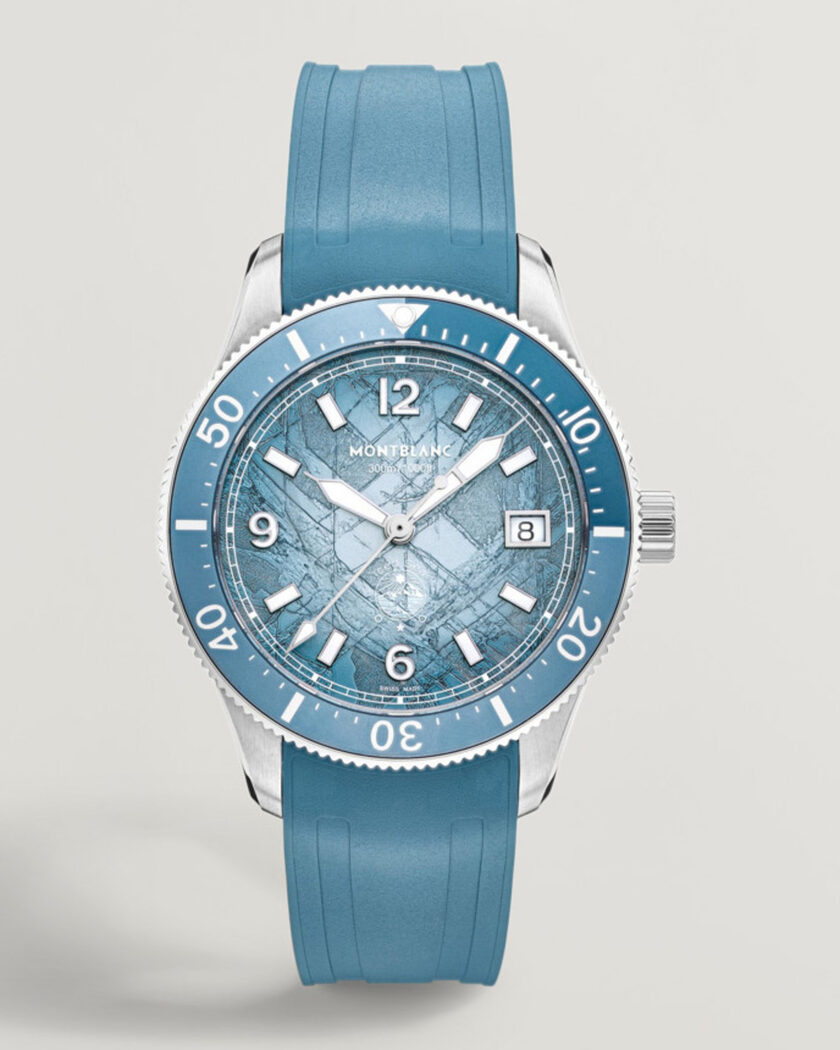 Montblanc Iced Sea Automatic Date 0 Oxygen Rubber Strap Light Blue – Blå
