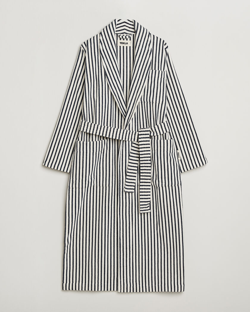 Tekla Organic Terry Classic Bathrobe Sailor Stripes – Flerfarvet
