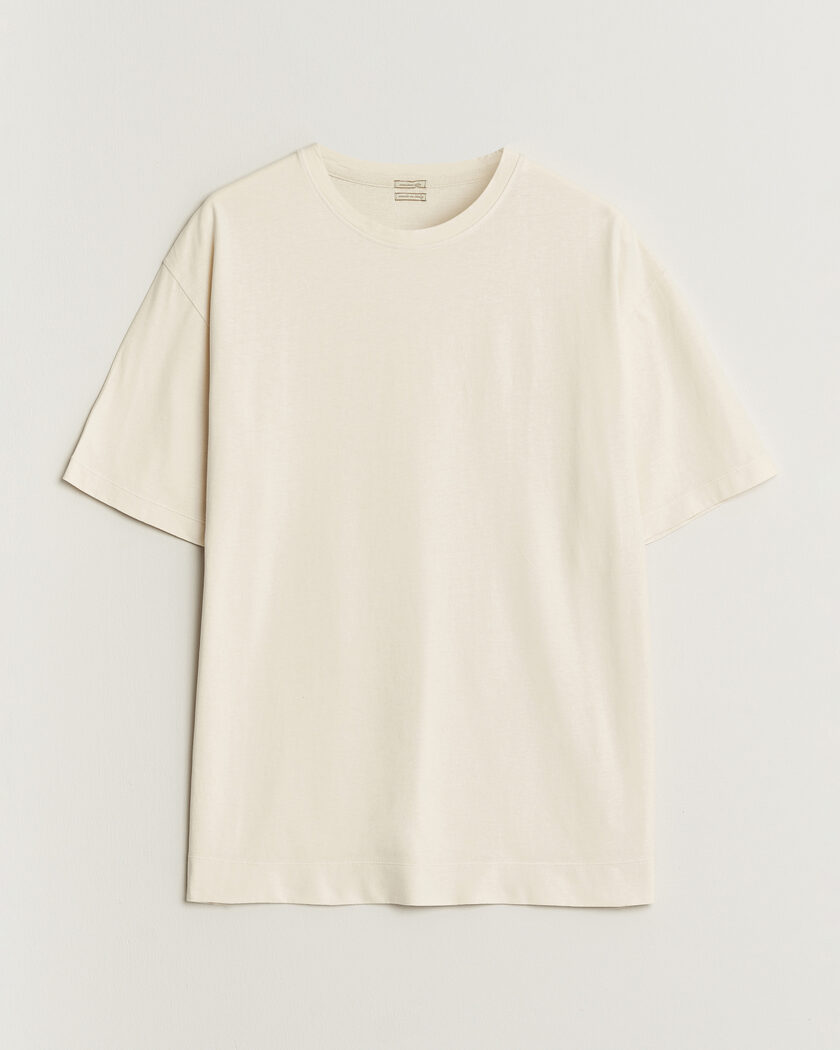 Massimo Alba Nevis Brushed Cotton T-Shirt Soft White – Hvid