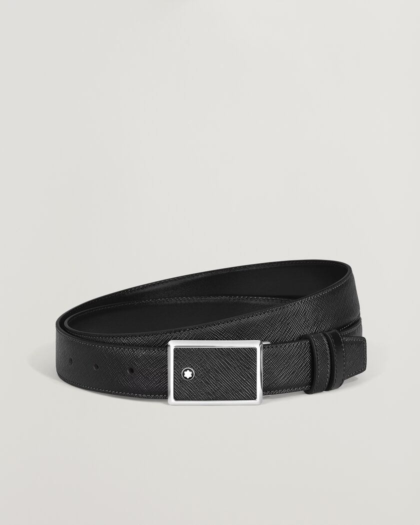 Montblanc Buckle 30mm Leather Belt Black – Sort