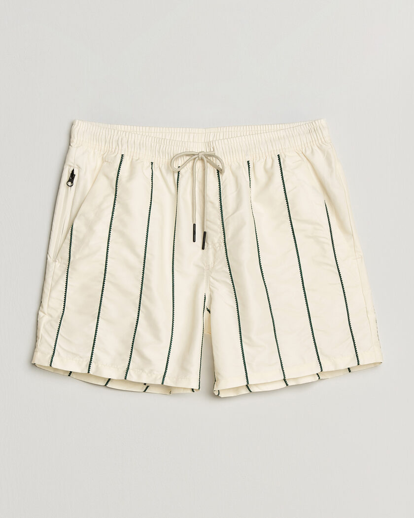 OAS Printed Swimshorts White/Green – Hvid