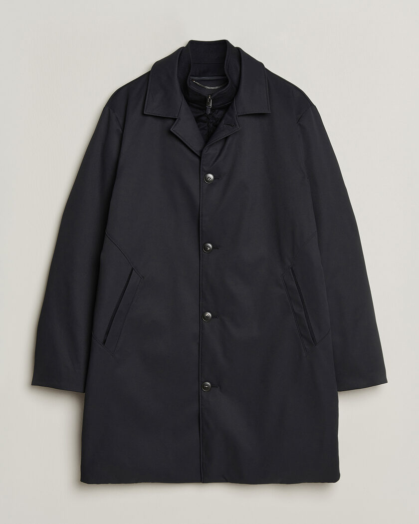 Canali Zip Liner Down Coat Navy – Blå