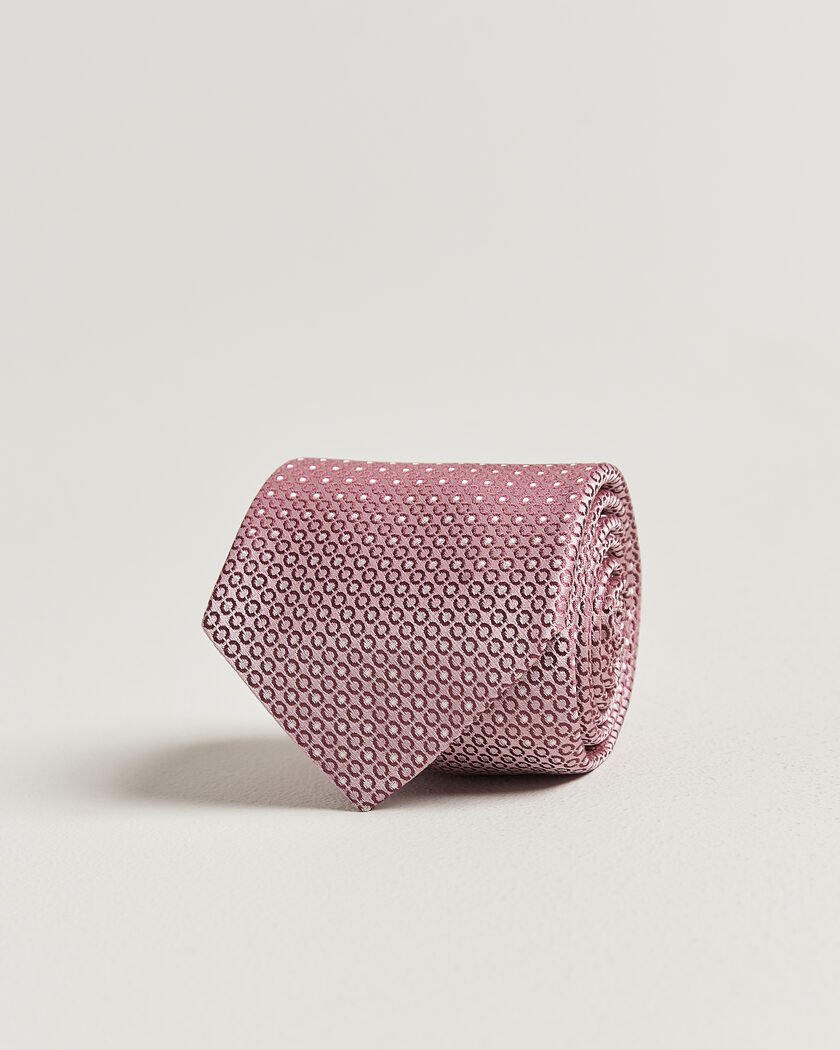 Canali Jacquard Silk Tie Rosa – Pink