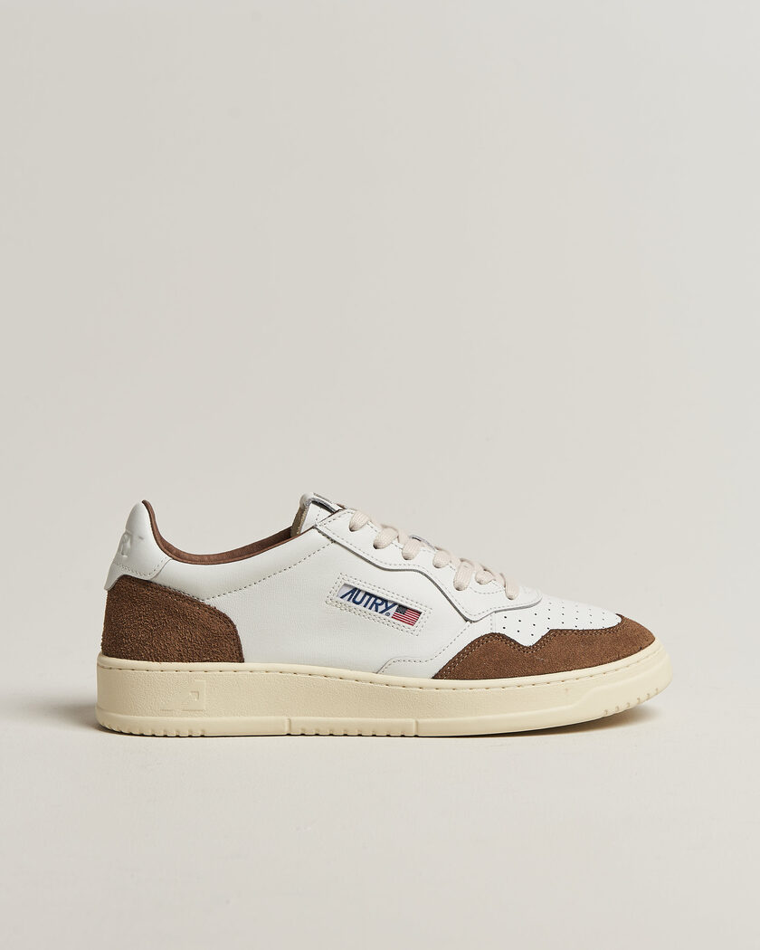 Autry Medalist Low Soft Leather/Suede Sneaker White/Tabacco – Hvid