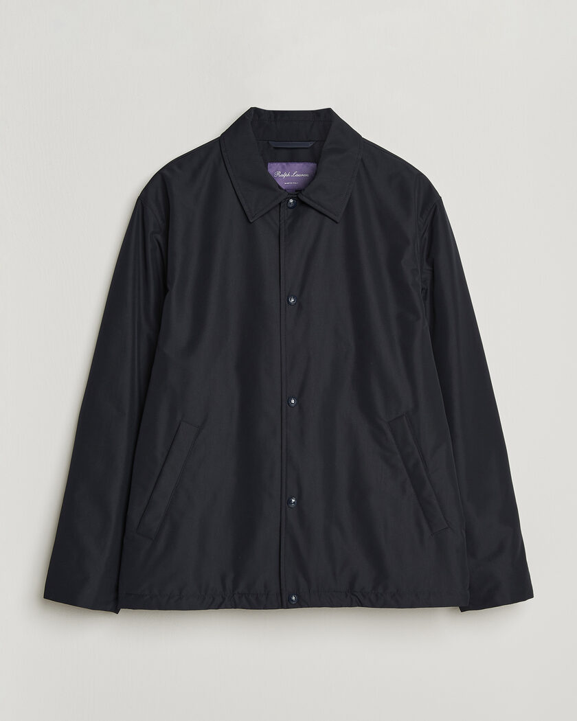 Ralph Lauren Purple Label Nylon Bomber Jacket Racing Navy – Blå