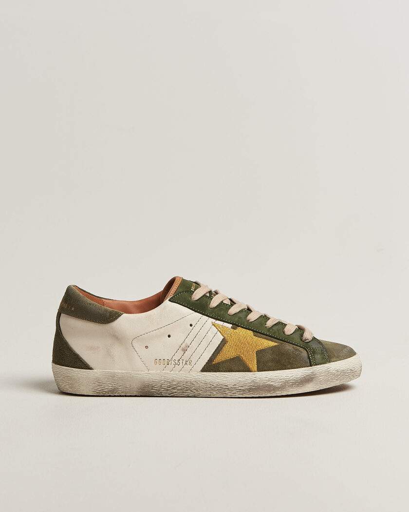 Golden Goose Super-Star Sneakers Cream/Olive – Hvid