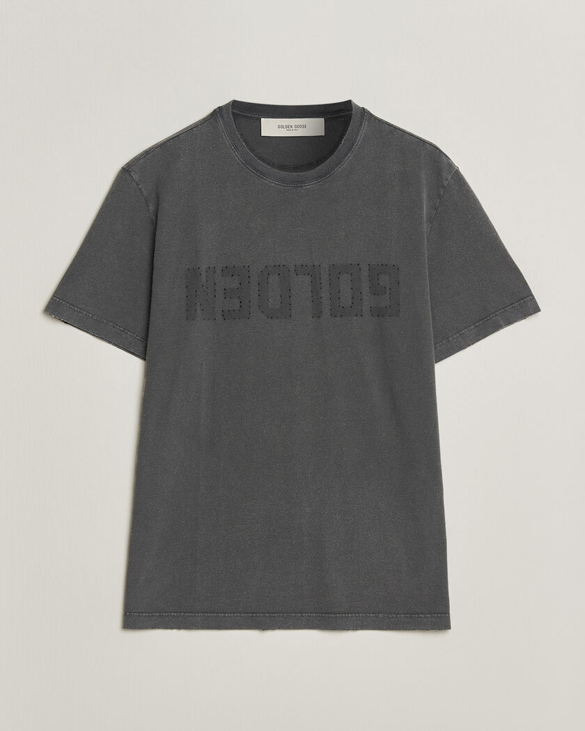  Golden Goose Distressed Cotton T-Shirt Anthracite – Grå