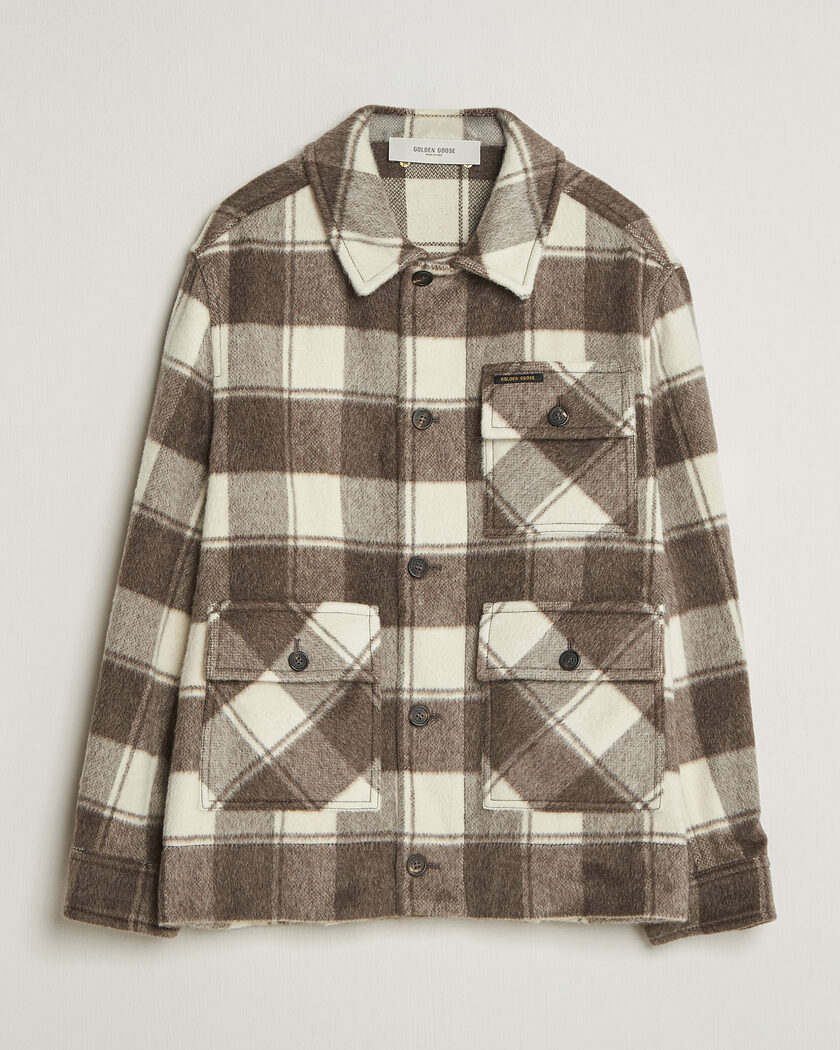 Golden Goose Wool/Mohair Work Jacket Brown/White – Brun