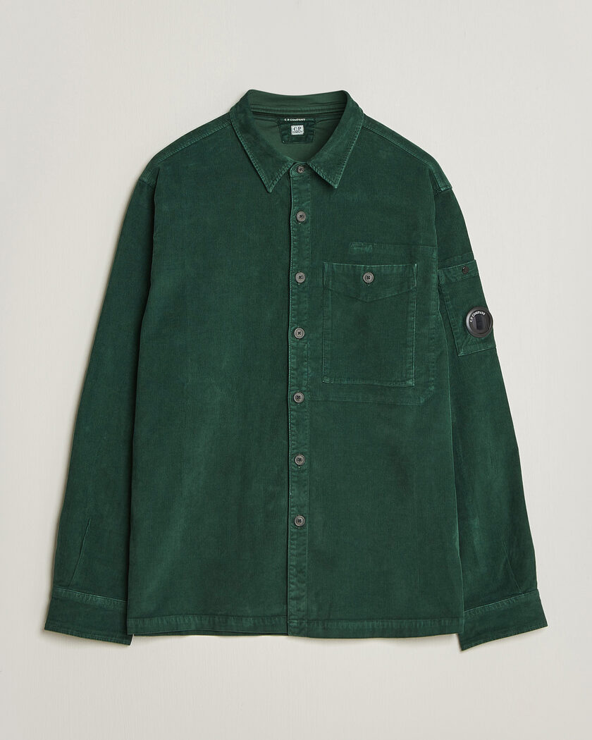  C.P. Company Corduroy Lens Overshirt Emerald Green – Grøn