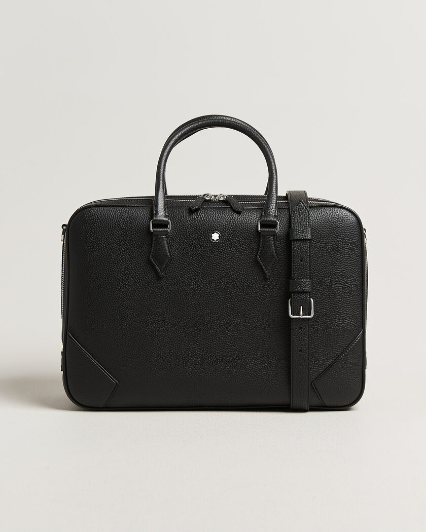 Montblanc Large Briefcase Grain Leather Black – Sort