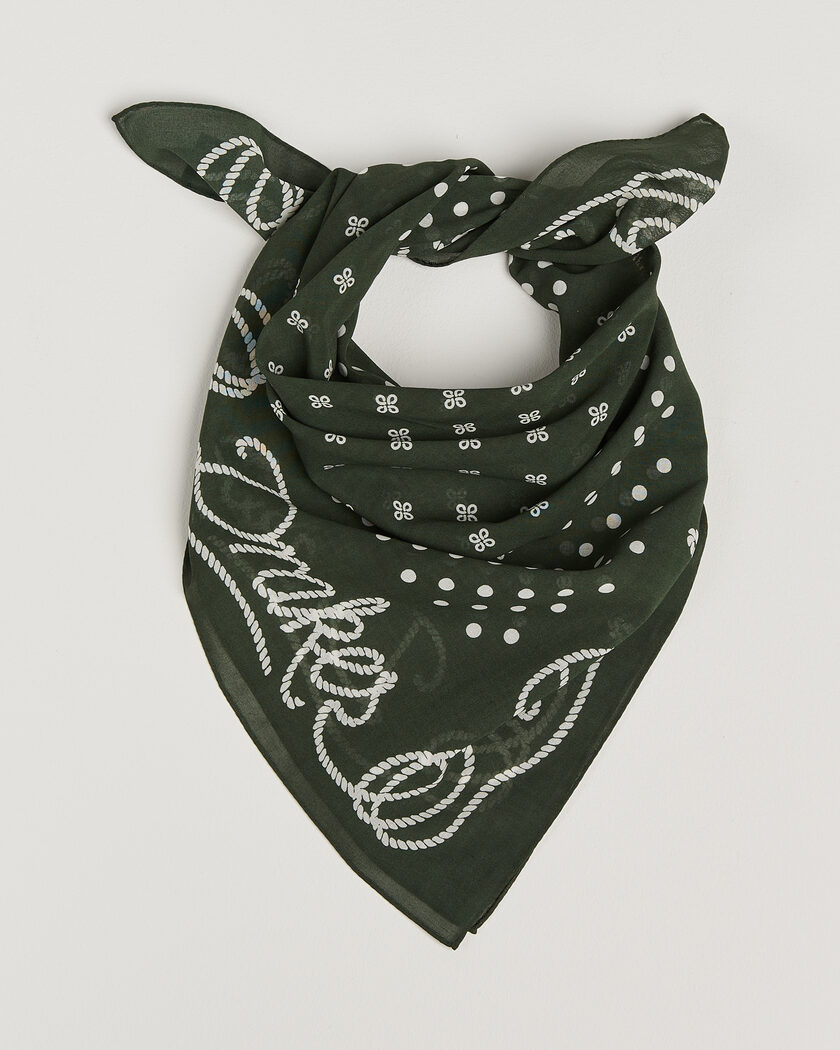 Drake's Rope Border Cotton Bandana Green – Grøn