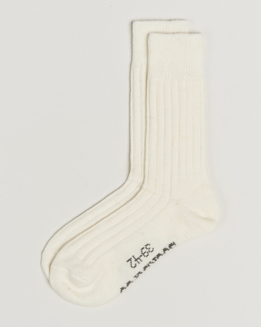 Alpacasocks & Co 2-Pack Ribbed Alpacka Wool Socks Off White – Hvid