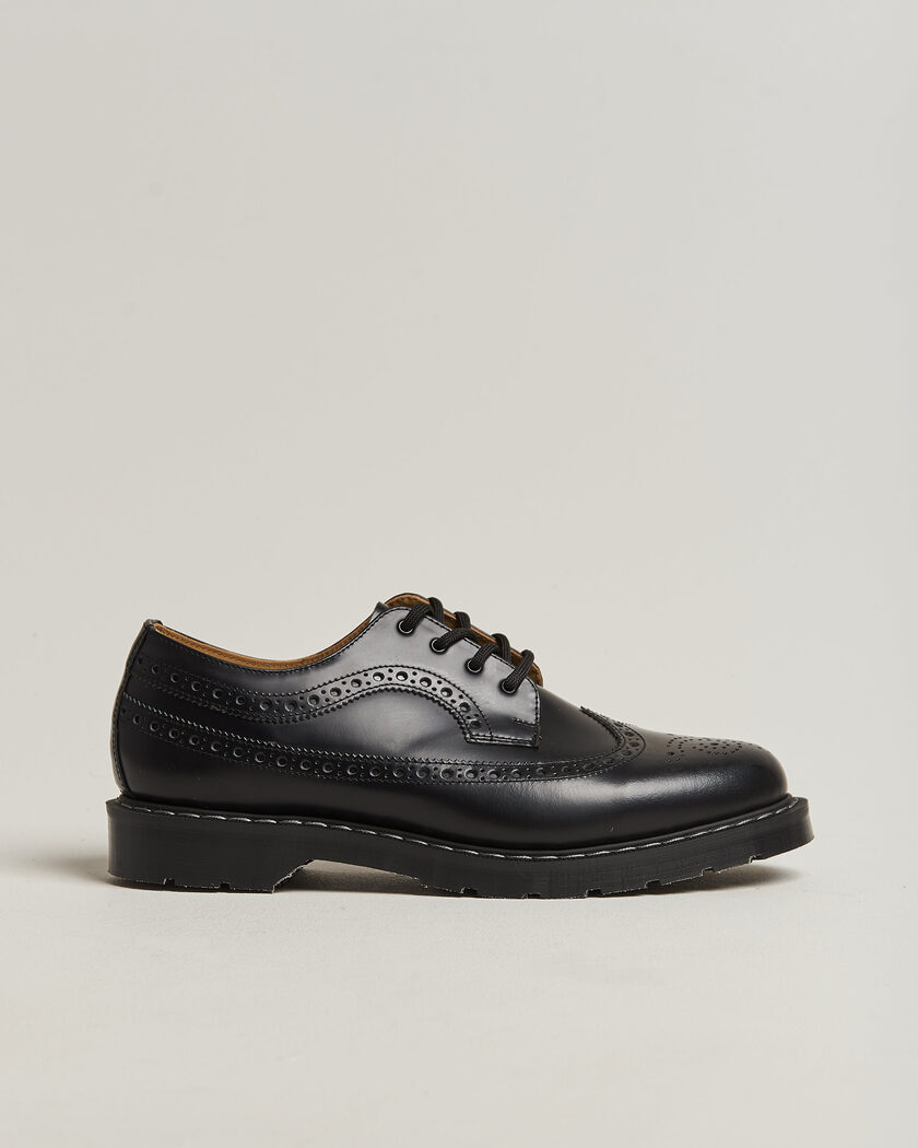 Solovair American Brogue Shoe Black Shine – Sort