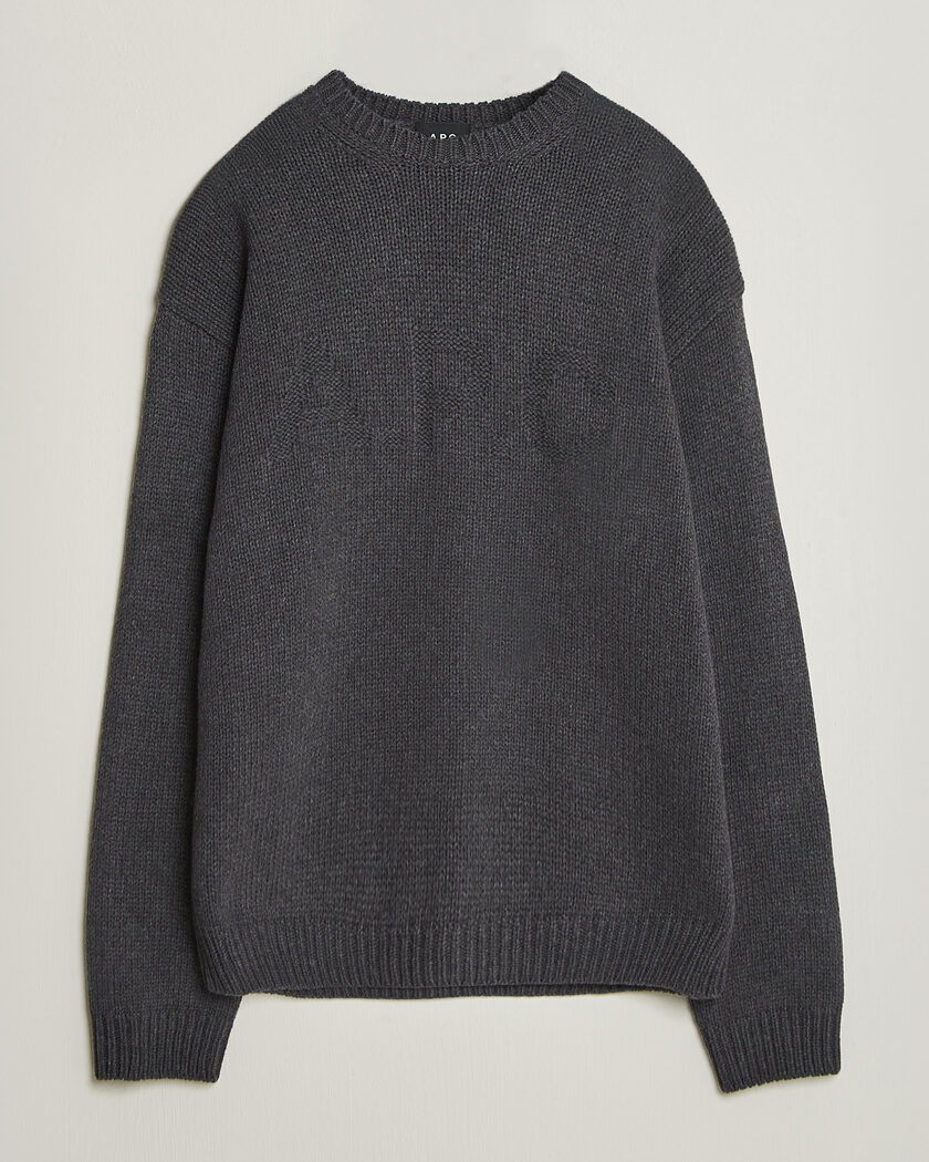 A.P.C. George Wool Knitted Sweater Anthracite Melange – Grå