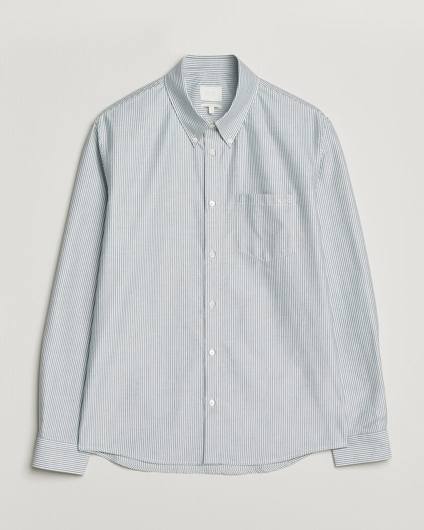 A.P.C. Greg Striped Oxford Shirt Green/White – Flerfarvet