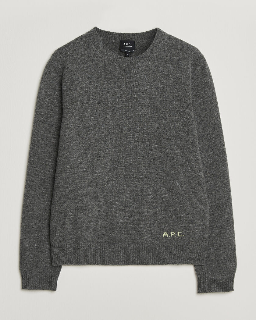 A.P.C. Edmond Wool Knitted Sweater Anthracite Melange – Grå