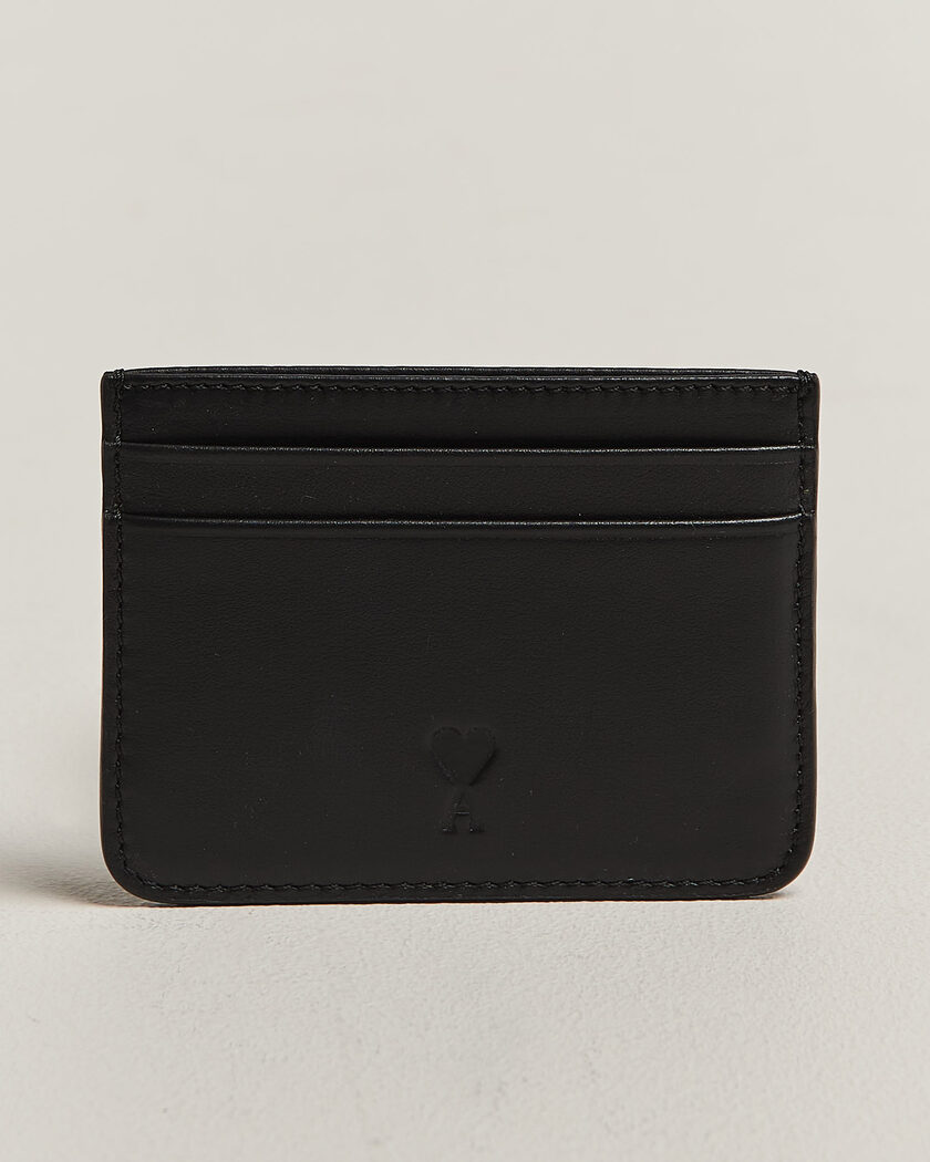 AMI Tonal Heart Logo Card Holder Black – Sort