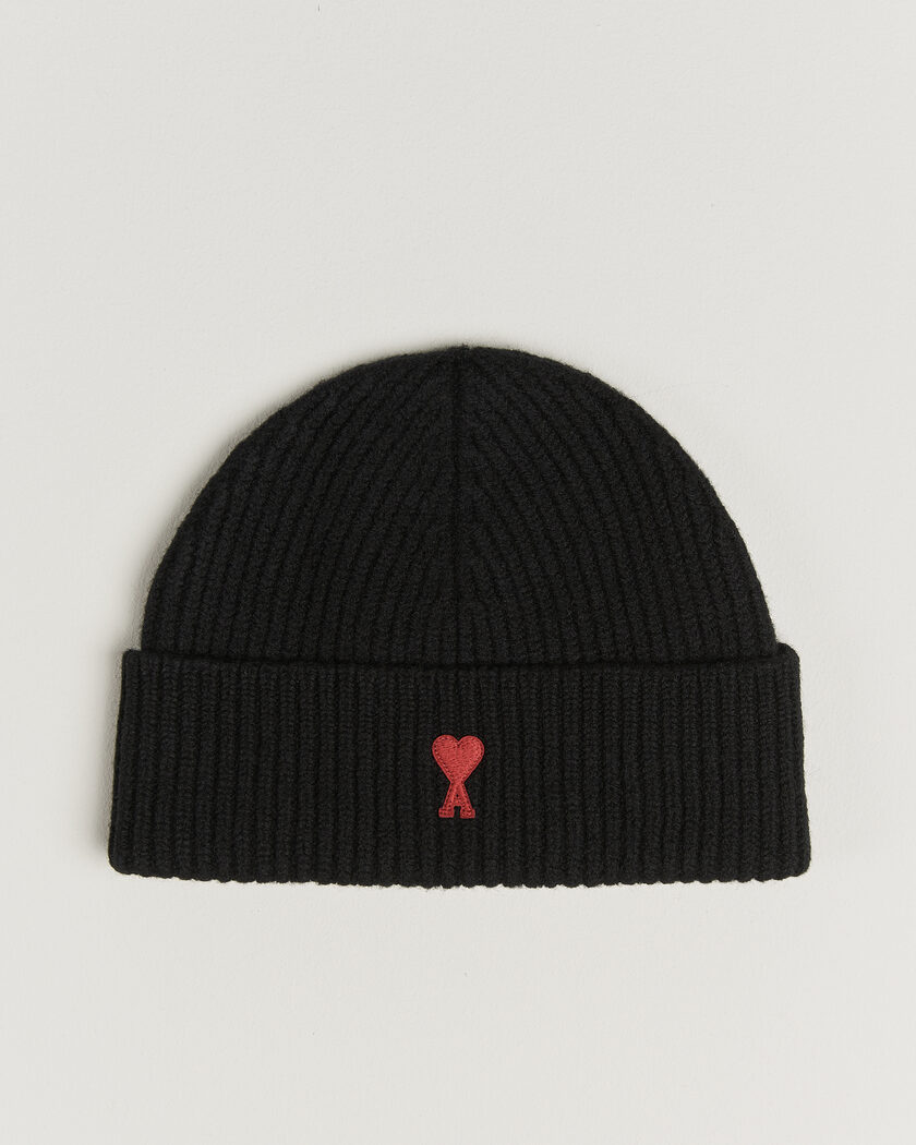 AMI Heart Logo Beanie Black – Sort