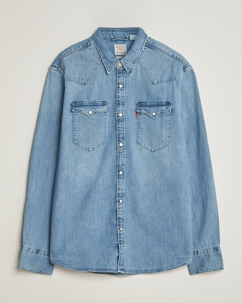 Levi's Barstow Western Standard Shirt Blue Sky Mountain Light – Blå