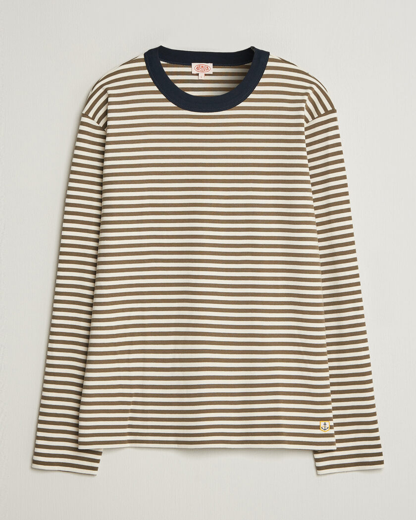 Armor-lux Héritage Striped Long Sleeve T-Shirt Olive/Milk – Flerfarvet