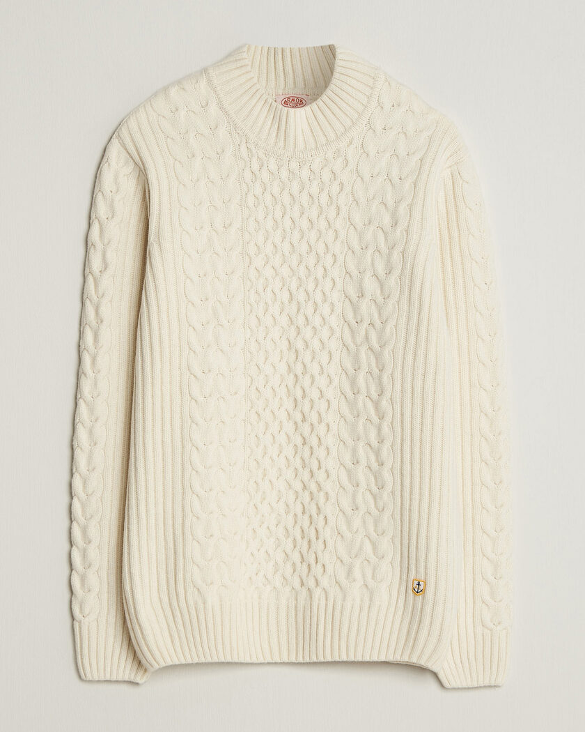 Armor-lux Wool Knitted Sweater Nature – Hvid