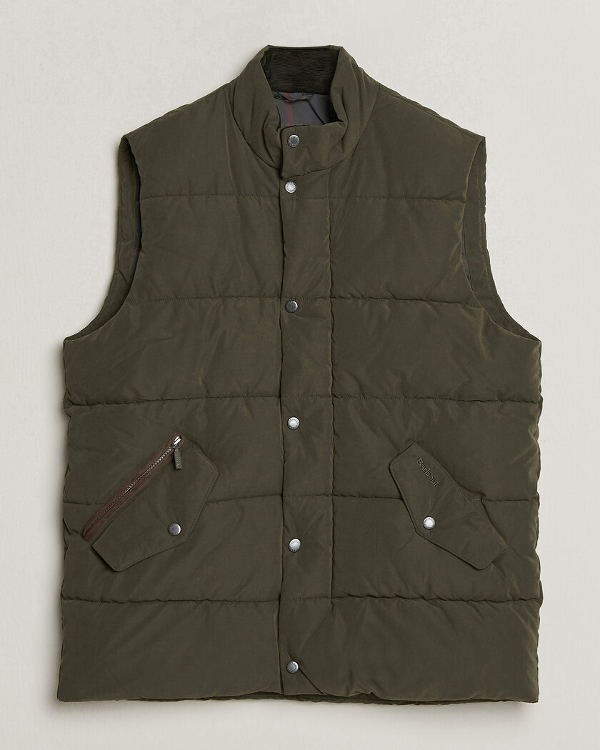 Barbour Lifestyle Powell Puffer Gilet Dark Sage – Grøn