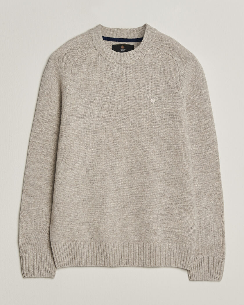 Barbour Lifestyle Newtown Lambswool Crewneck Light Grey Marl – Grå