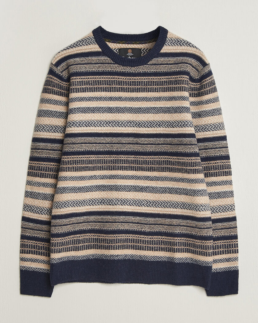 Barbour Lifestyle Histed Fairisle Crew Navy – Blå