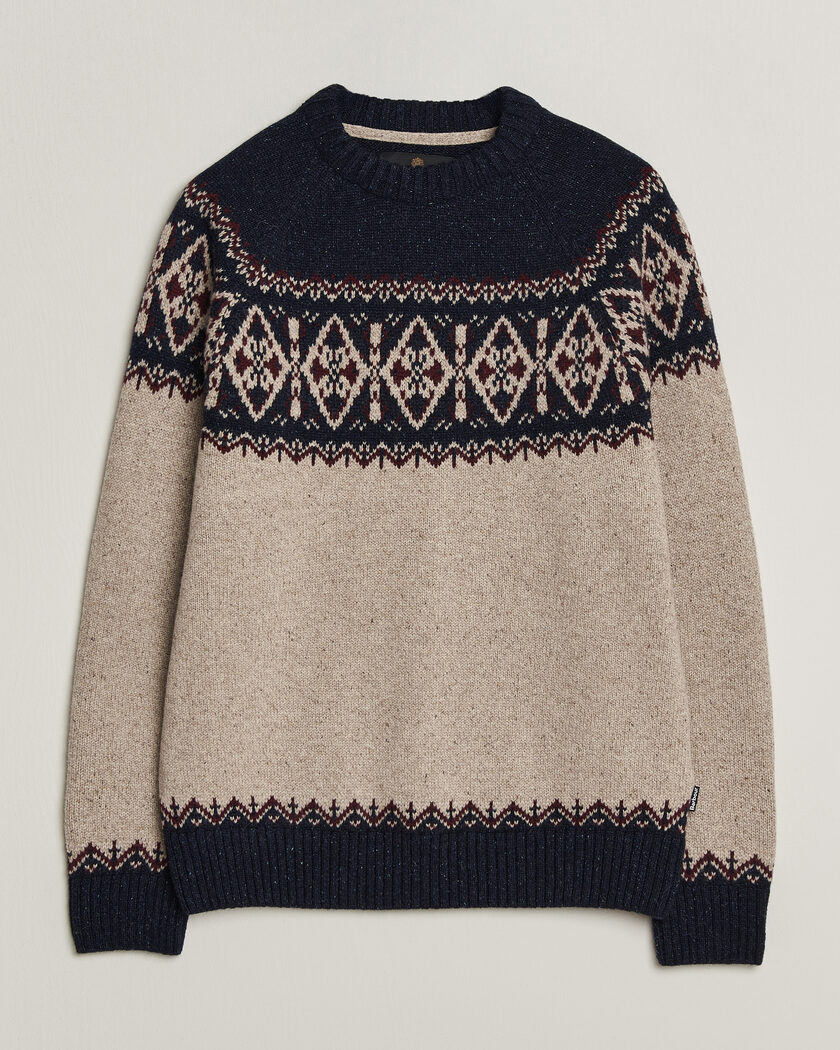 Barbour Lifestyle Tisbury Fairisle Crew Navy – Beige