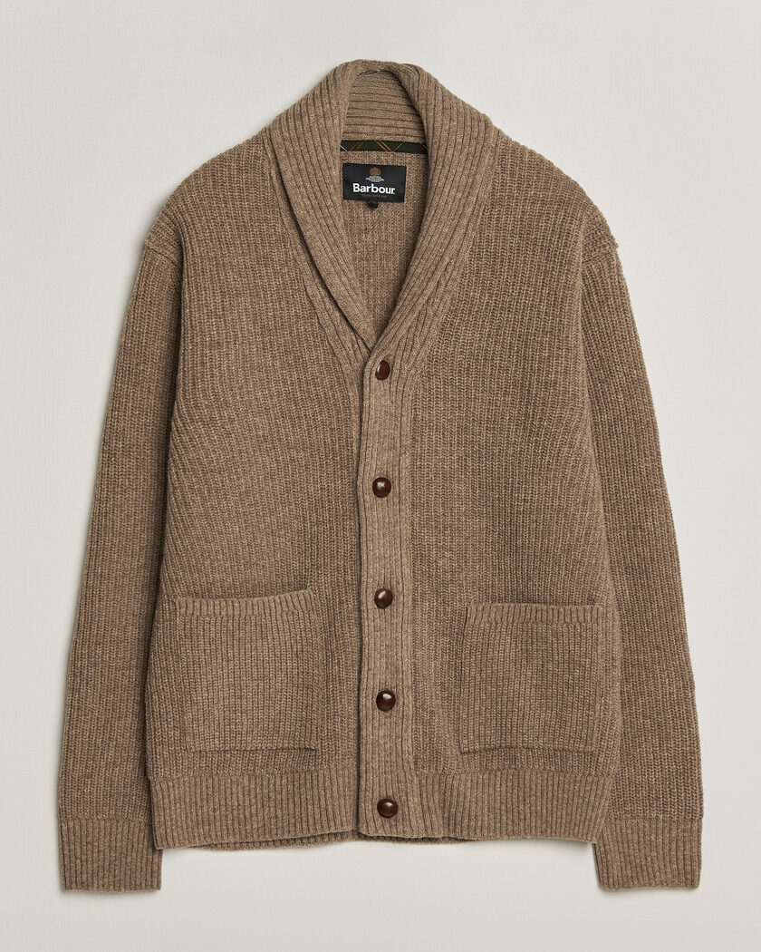 Barbour Lifestyle Hartland Knitted Shawl Cardigan Stone – Beige