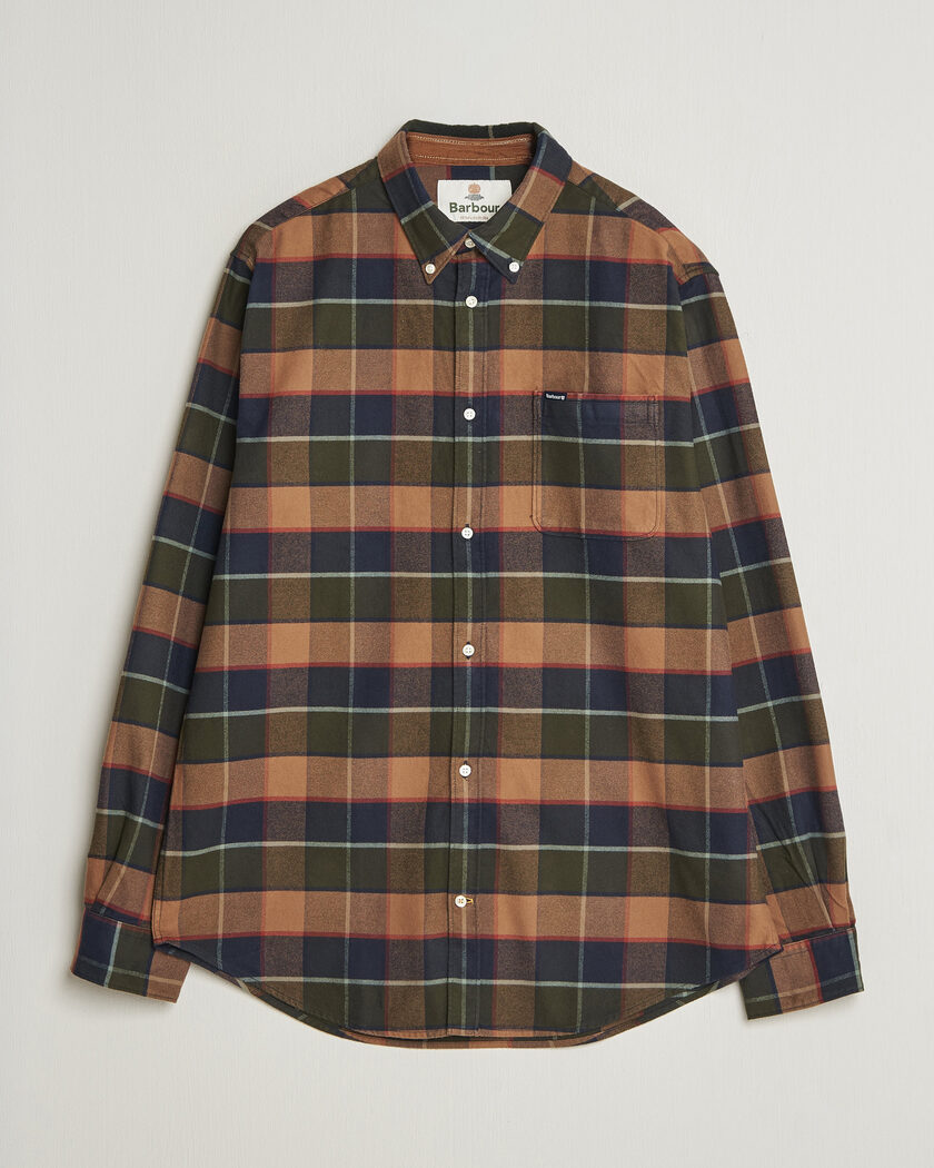 Barbour Lifestyle Valey Flannel Check Shirt Olive – Grøn