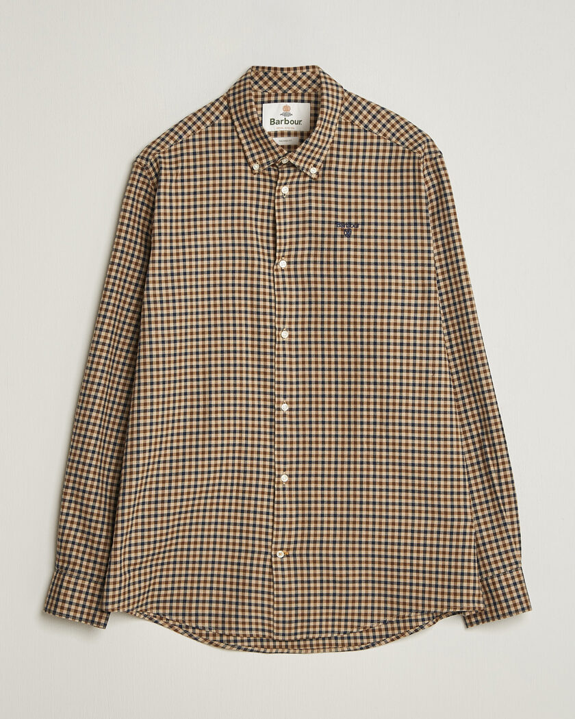 Barbour Lifestyle Finkle Gingham Flannel Shirt Dark Sand – Flerfarvet